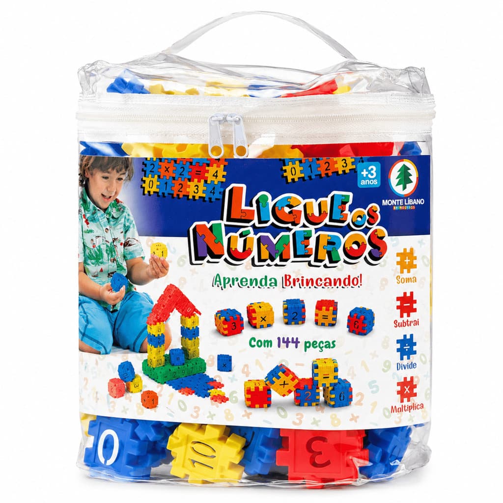 Ligue os Números Monte Líbano Brinquedo Educativo Infantil Raciocínio Lógico e Aprendizado