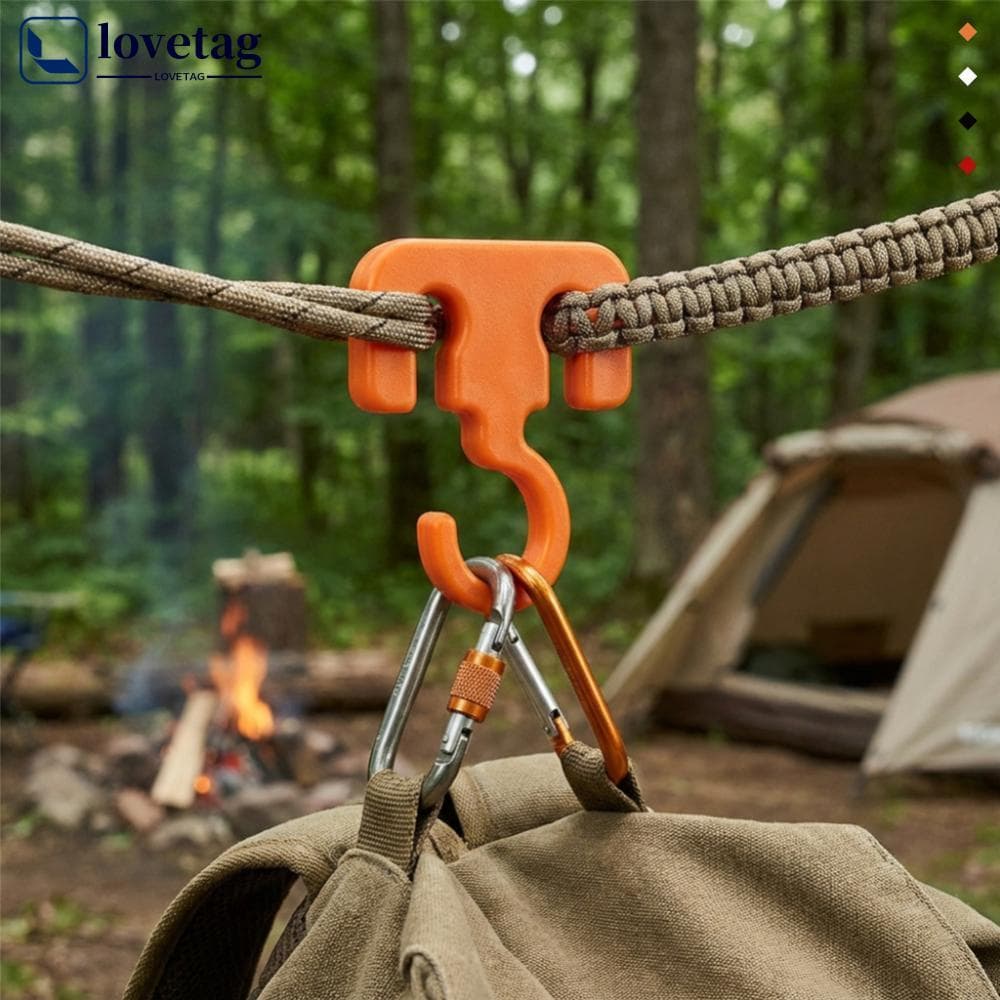 LOVETAG 5 Pçs 3D Impresso Ganchos De Acampamento Portátil Multi-Funcional Cabides De Corda De Secagem Para Armazenamento