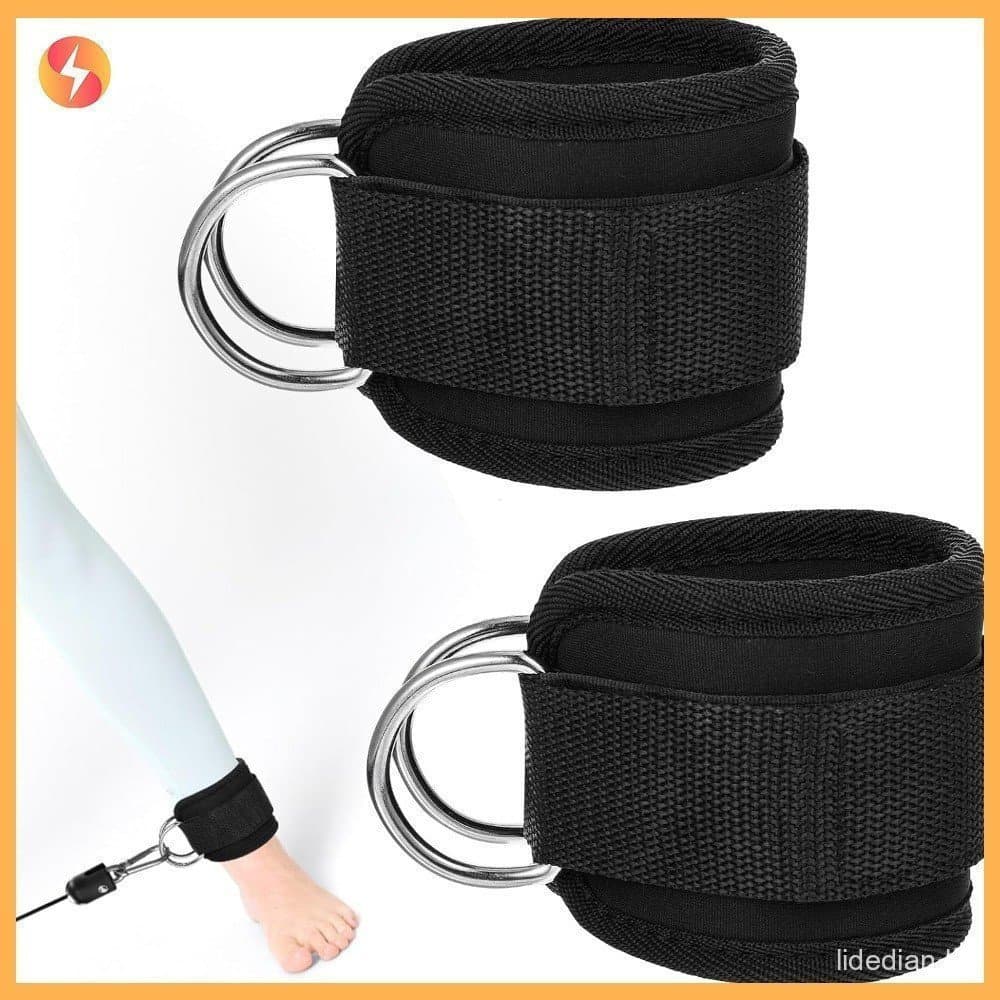 Fitness Tornozelo Cintas Cabo Máquina Ajustável Acolchoado Neoprene D-Ring Pulso Perna Punhos