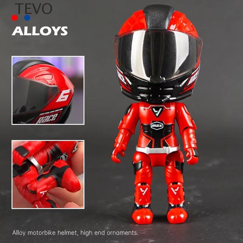 TEVO Transforme Brinquedo De Motocicleta , Figura De Ação , Boneca Simulada Flexível Para Motociclista , Liga