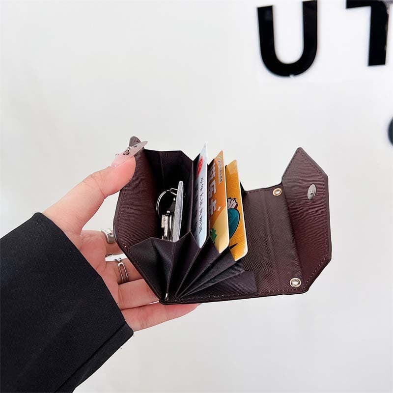 Bolsa de moedas estilo órgão, Mini bolsa pequena, porta-cartões de couro PU, carteira clássica para presbiopia, porta-ca
