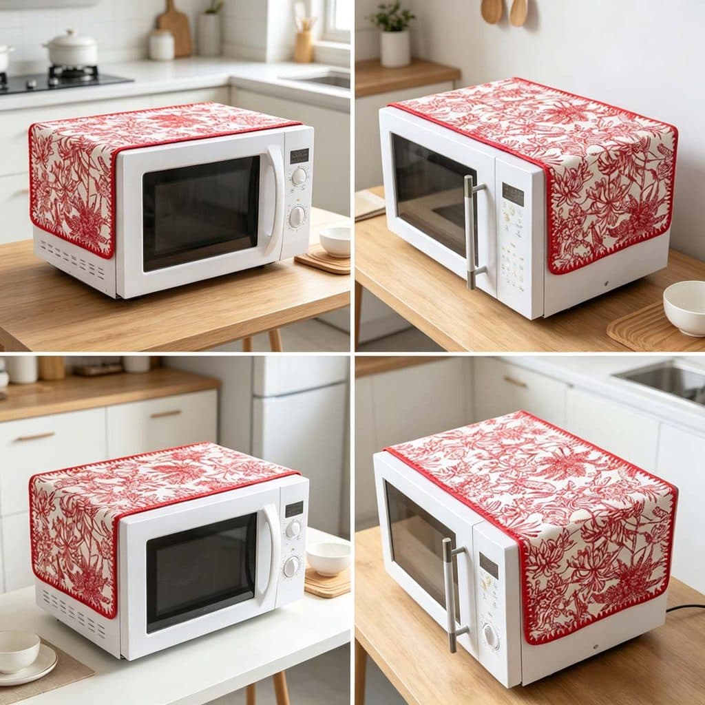 Capa Contra Poeira Para Micro-Ondas Forno De Linho De Algodão 30x90cm Cobertura Doméstico À Prova De Anti Sujo Lavável T