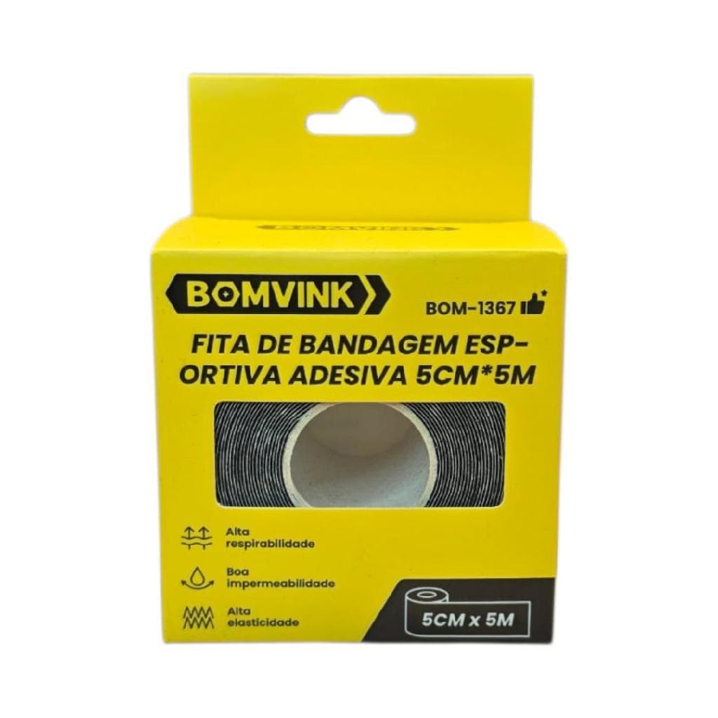 Fita de Bandagem Muscular Elástica Esportiva 50mmx5m