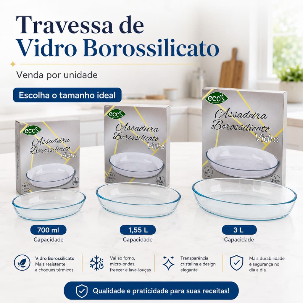 Travessa De Vidro Para Servir Comida Grande