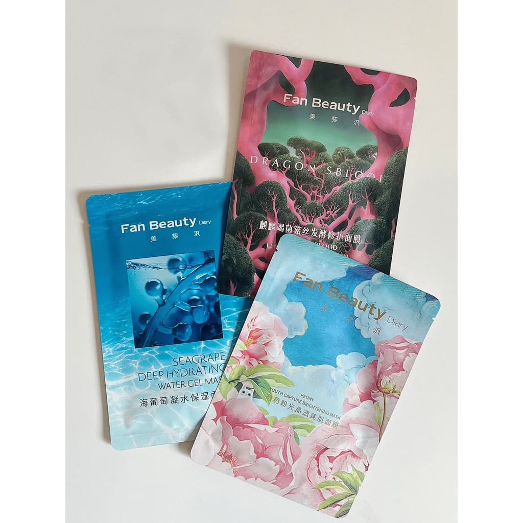 Ventilador Bingbing do mesmo estilo!Fan Beauty Mask Sea Grape Dragon Blood Oil Aplicar Ácido Hialurônico Hidratante