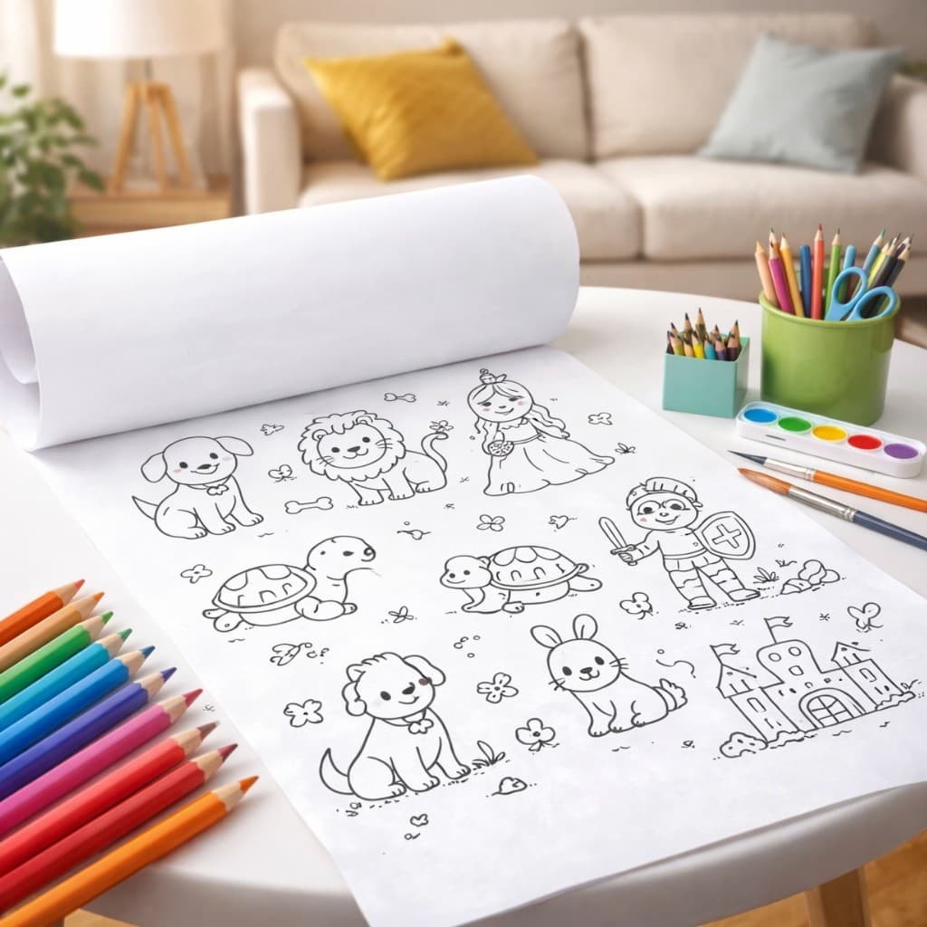Zuni Roll -  Rolo de Desenhos para Colorir (Infantil Educativo)