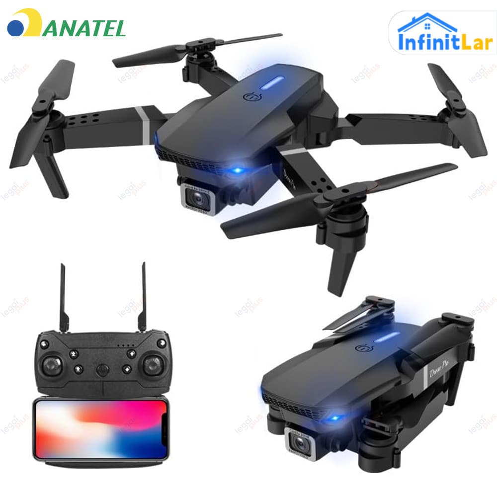 Mini Drone E88 4K HD Quadricóptero Brinquedo Educativo FPV Wifi Controle Remoto Crianças Adultos