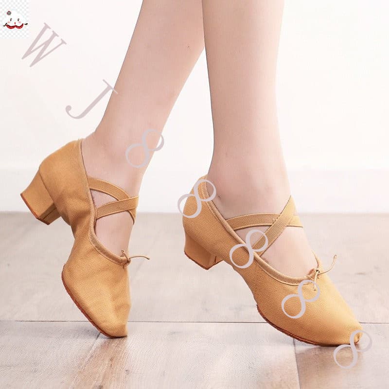 3CM Sapatos De Dança De Jazz Esticados De Couro Genuíno Para Mulheres T-strap Ballet Lyrics Dance Shoes Teacher Sandals
