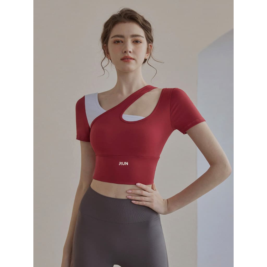 Influenciador fino roupas de Fitness feminino verão Plus Size manga curta esportes correndo ginásio dedicado com almofad