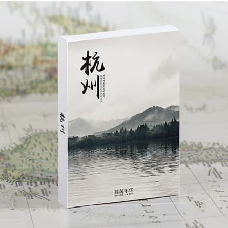 China cidade estilo cartão postal Hangzhou paisagem cartão postal viagem lembrança presente caixa de cartão 30 peças