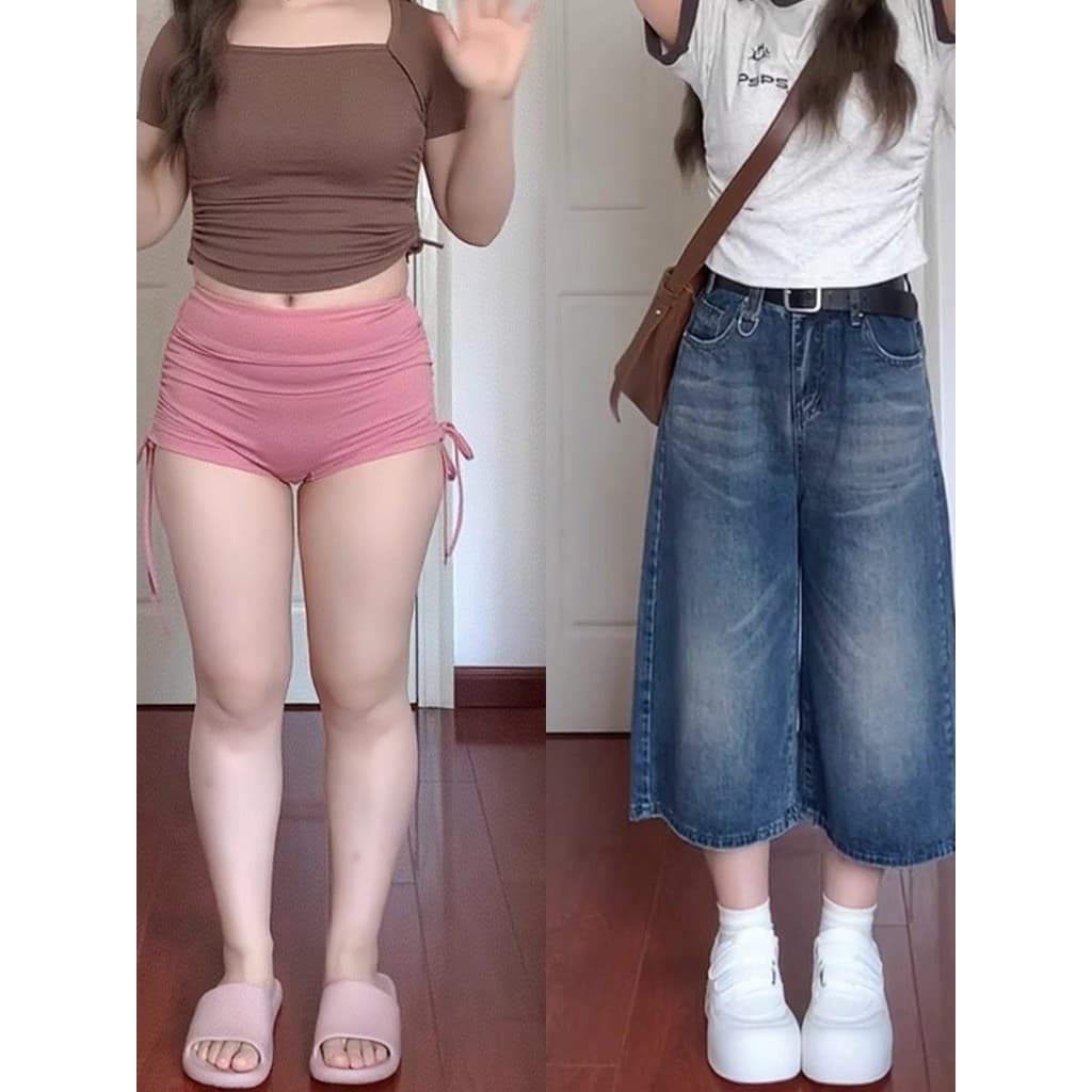 Forma de pêra gordura corporal mm Retro high Street Denim calças cortadas mulheres primavera novo estilo cintura alta em