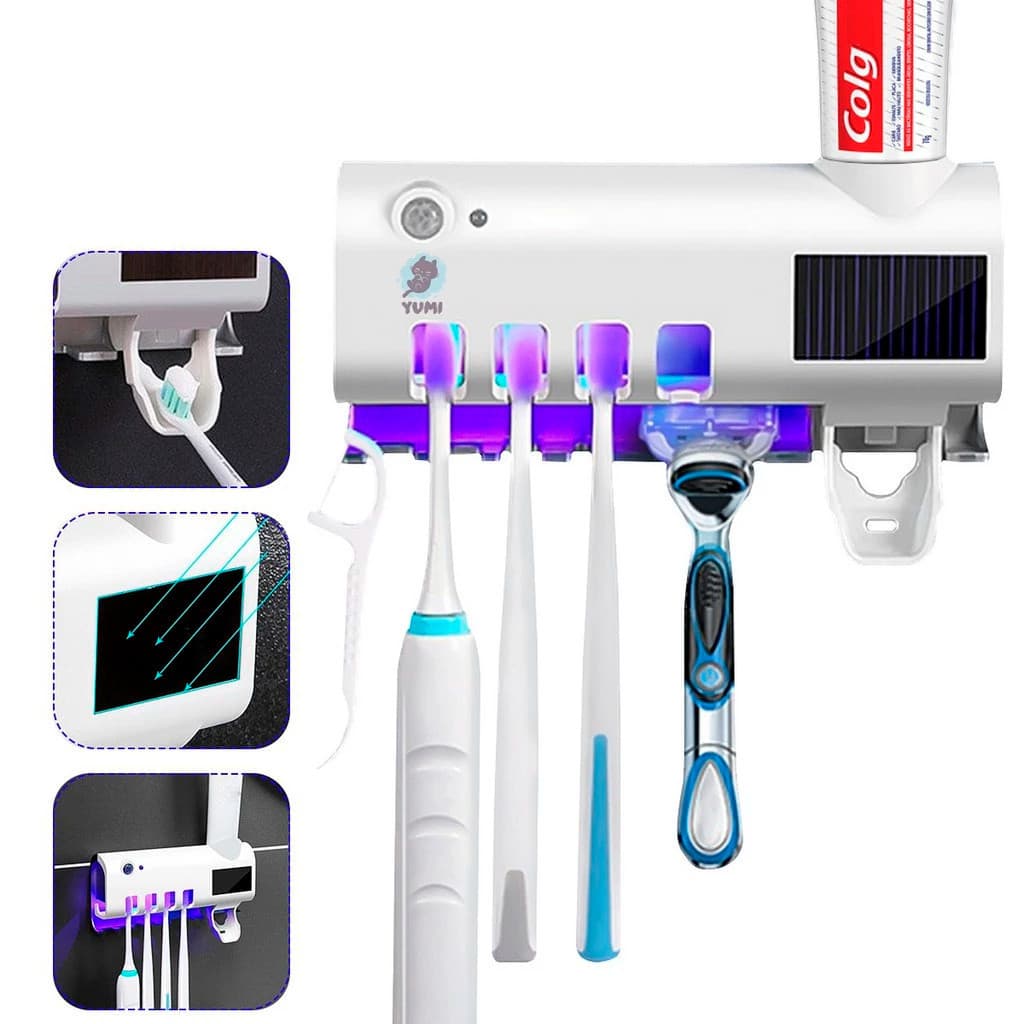 Aplicador Pasta de Dente Suporte Dispenser Escova Automático Com Esterilizado（003）
