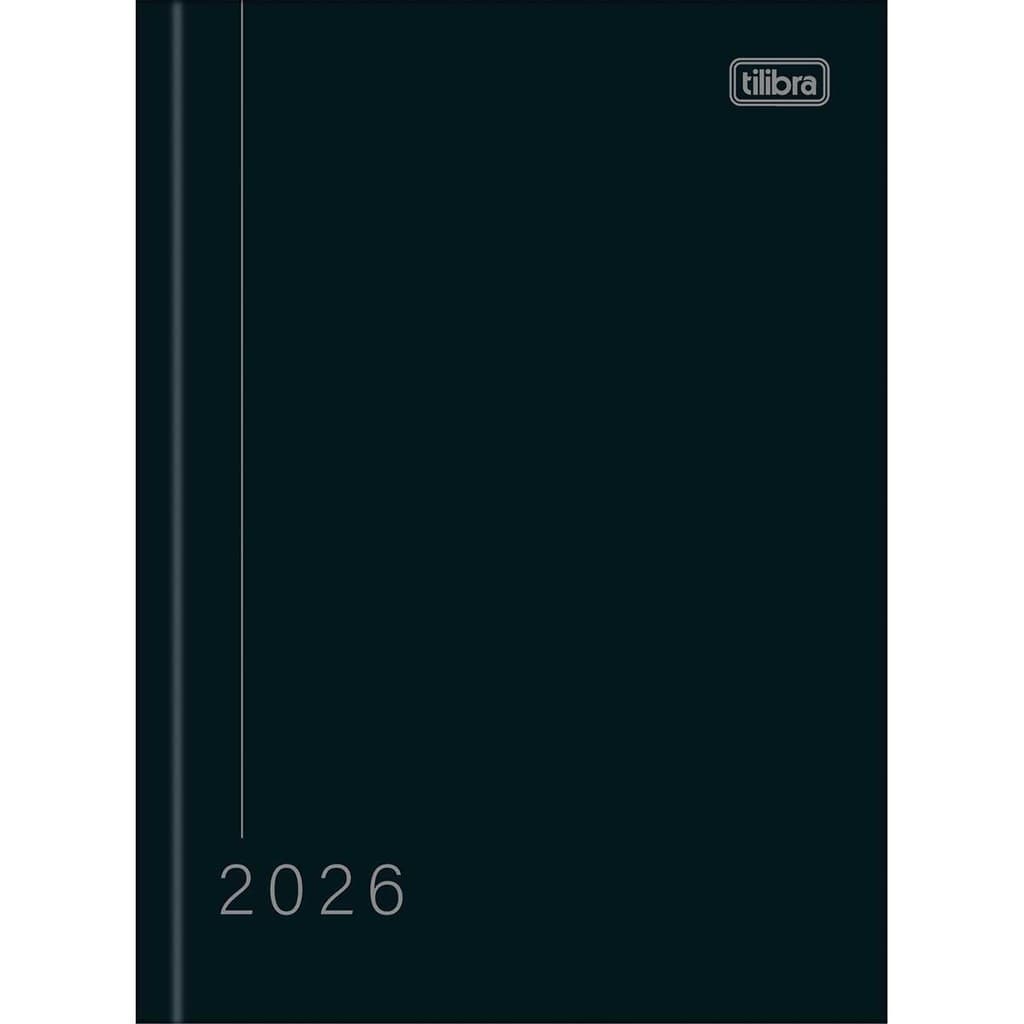 Agenda Diária 2026 Costurada Preto Pepper - Tilibra