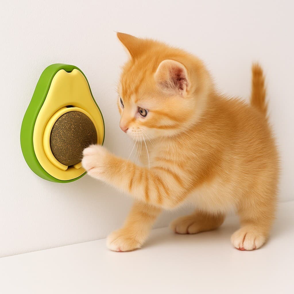 Kit com 2 Brinquedos Abacate para Gatos – Recheado com Erva Catnip Natural
