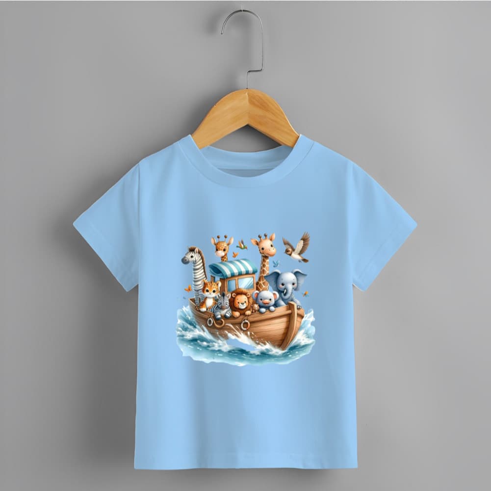 Camiseta Infantil Unissex Arca de Noé Safari Personalizada 100% Algodão Premium KIDS