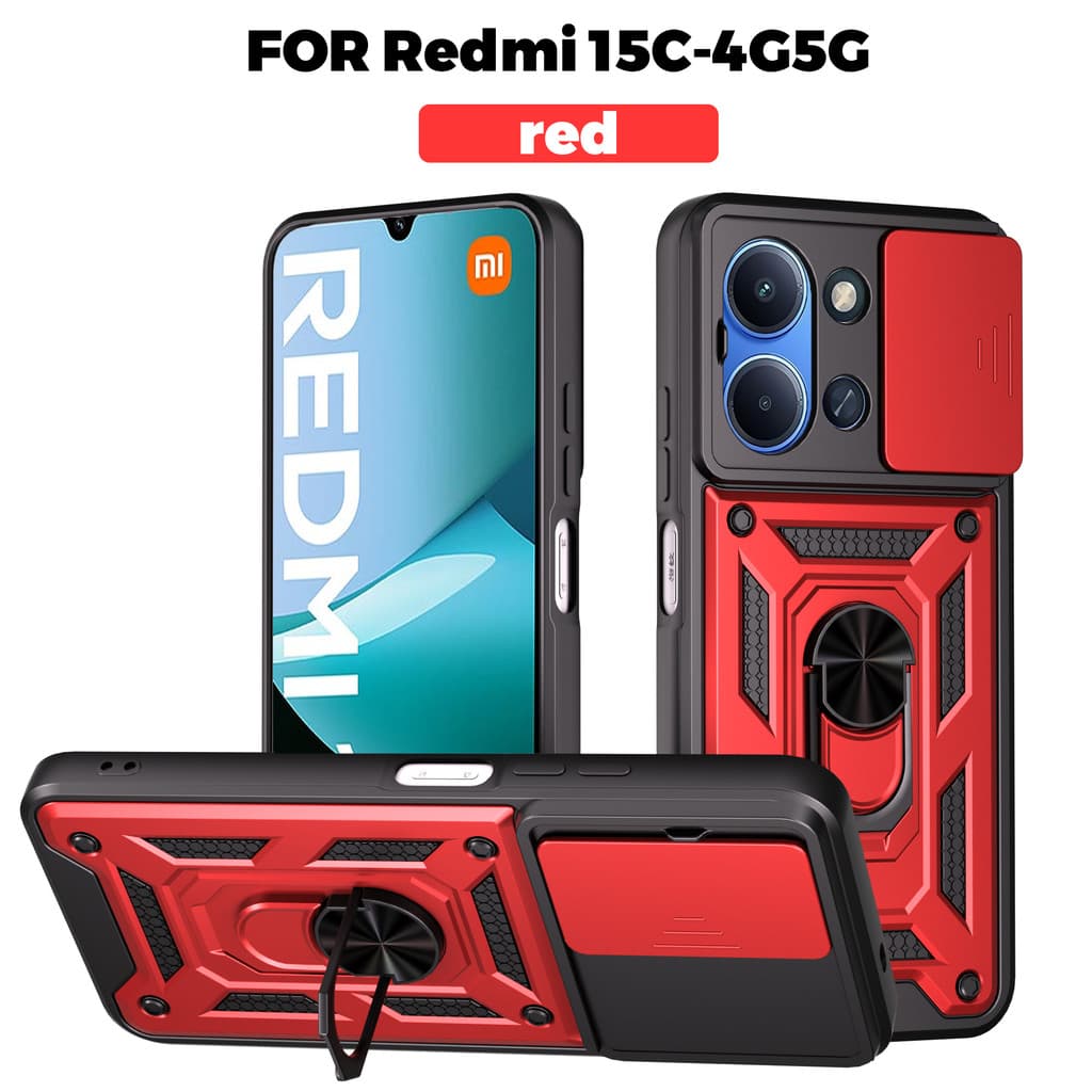 Capa De Telefone Magnética Com Suporte De Anel Para Xiaomi Redmi 15C 4G 5G Armadura À Prova De Choque