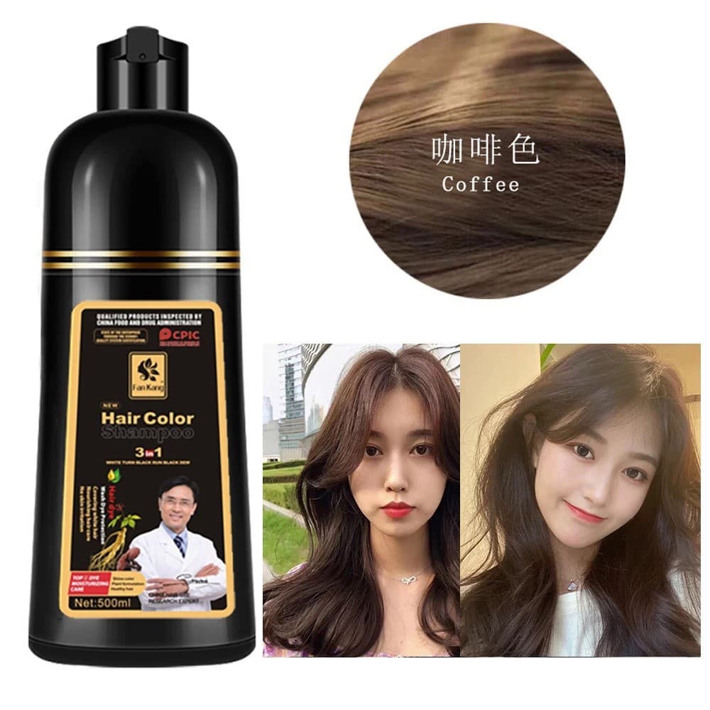 shampoo De Tintura De Cabelo Preto 500ml , Essência Instantânea De Óleo De argan natural , Creme Permanente Para Mulhere