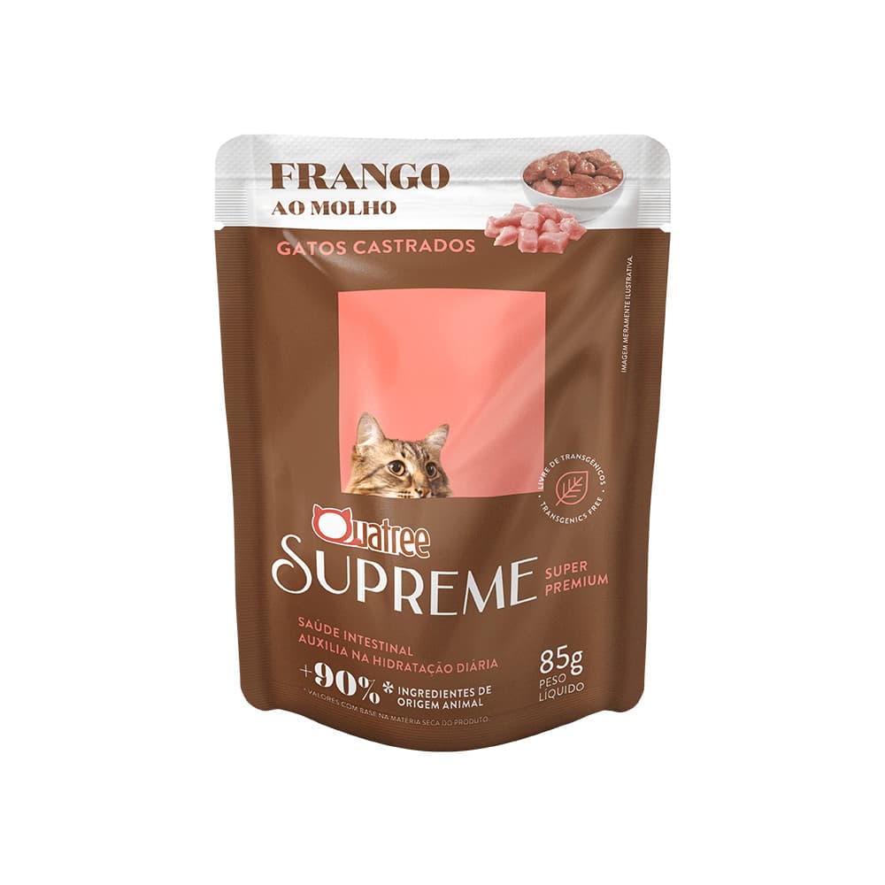 Quatree Supreme Sache Gatos 85Gr Castrados Frango
