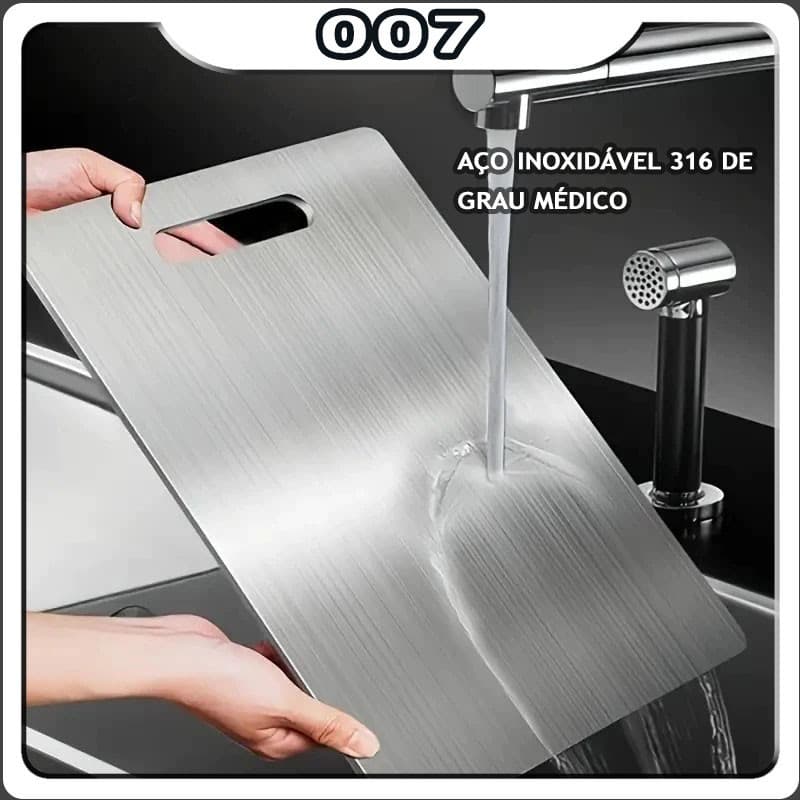 Tábua De Corte 304 Aço Inoxidável Antibacteriana À Prova De Mofo 34 Cm Tábua De Cozinha