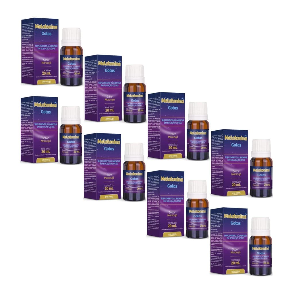 Kit 8 Melatonina Sabor Maracujá Em Gotas 20ml - Arte Nativa