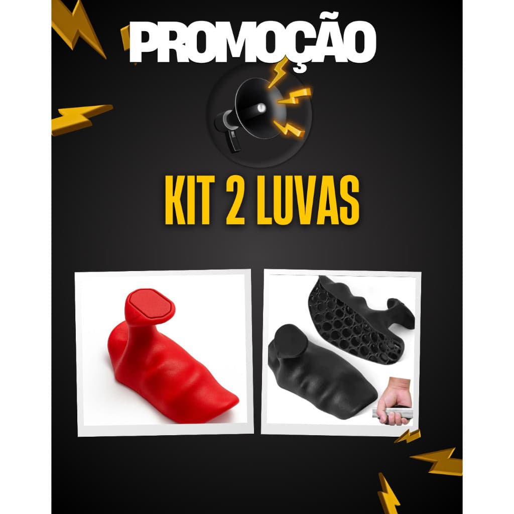 Luva Kit com 2 pares de luva de Academia Musculação Treino kit Protetor de Pegada Antiderrapante Halteres Barras descont