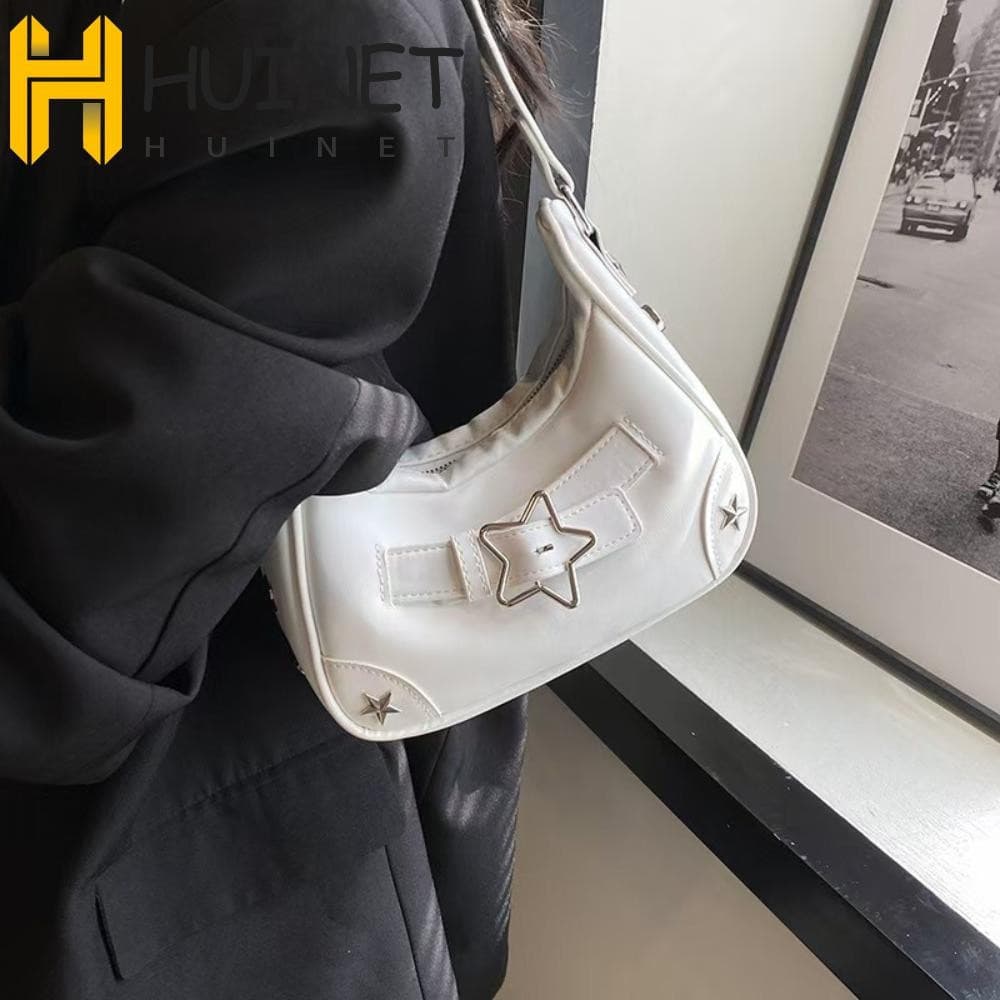 HUINET Estrela Axilas Saco , Cor Sólida Y2K Bolsa Hobo Feminina , Bolsas Estilo Coreano De Ombro Meninas
