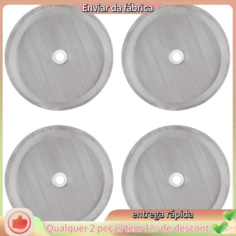4 Pces 4 Em Malha De Filtro De Café De Substituição De Aço Inoxidável , Para 1000 Ml , 8 Xícaras De Cafeteiras Francesas