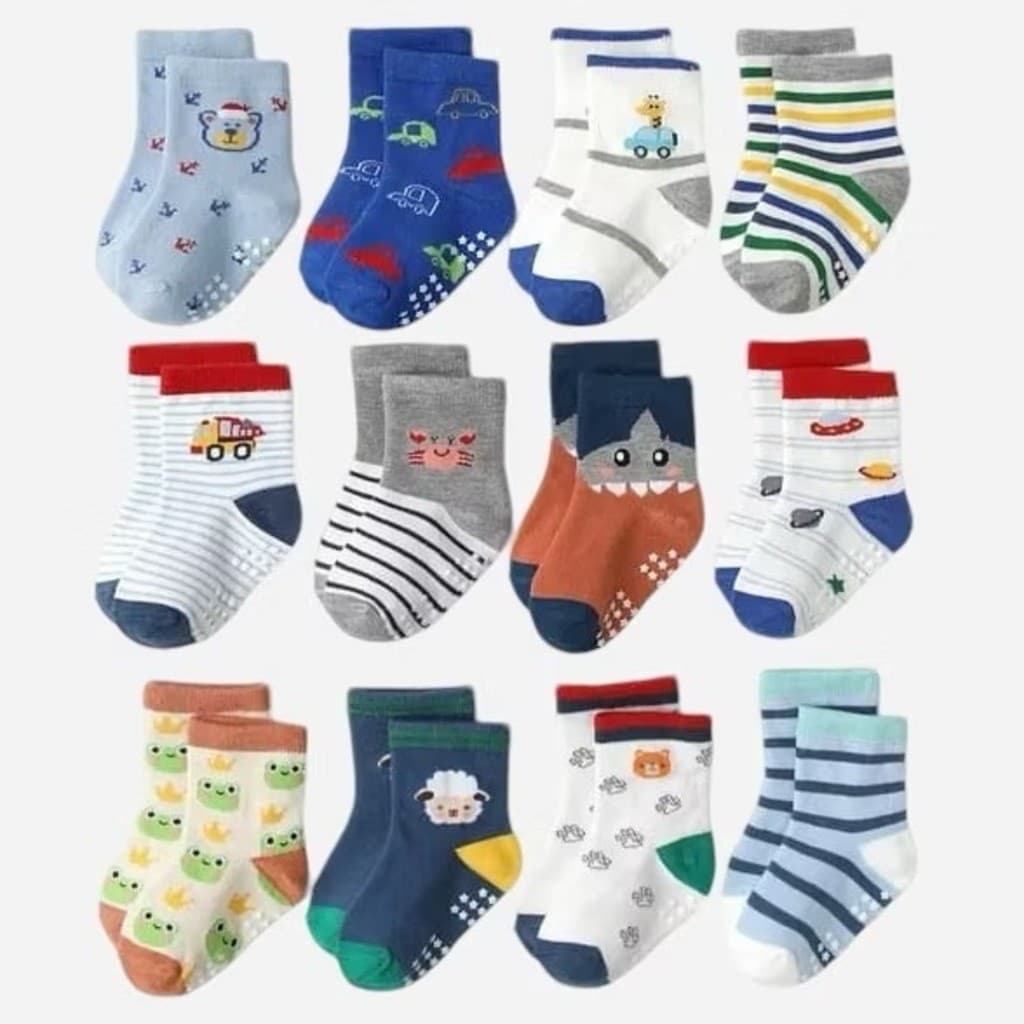 Kit 12 pares de meias Masculino para recém nascidos e bebê menino