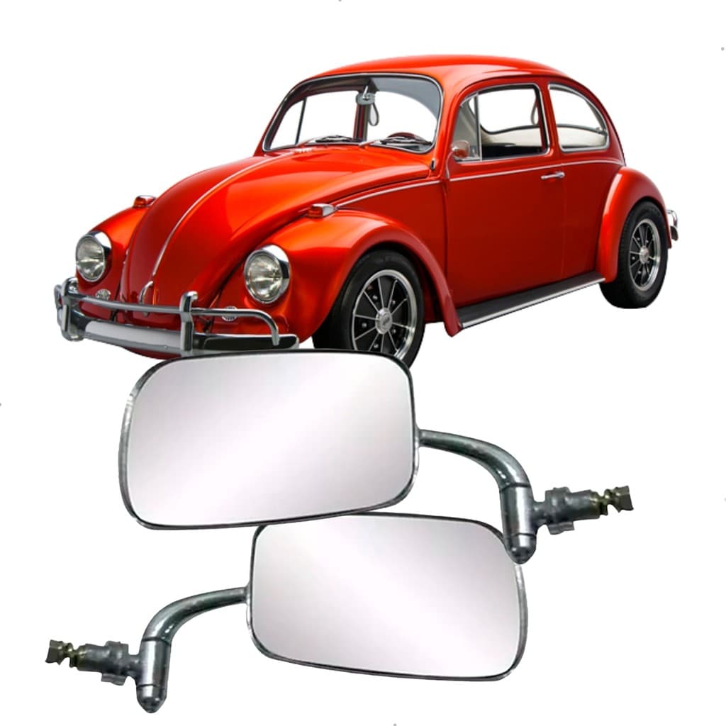 PAR RETROVISOR CROMADO EXTERNO FUSCA 1975 1976 1977 1978 1979 1980 E 1982 SEM CONTROLE