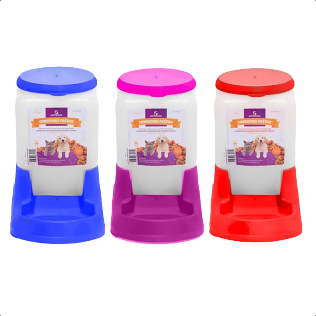 Comedouro Automatico 3 Litros Cães Cachorros Gatos Pratico