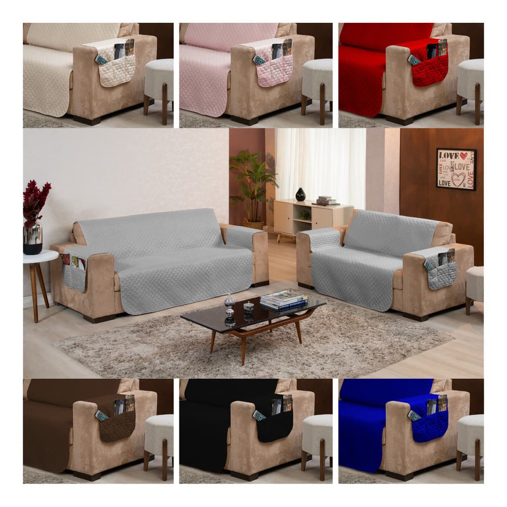 Kit Capa De Sofa 2 E 4 Lugares Varias Cores