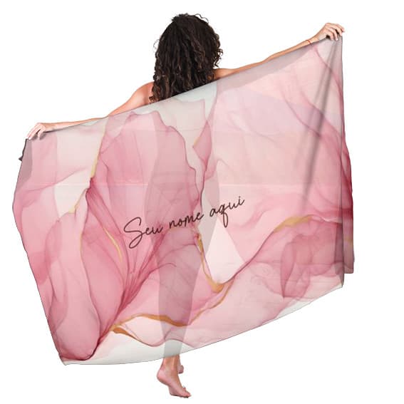 Canga Saida de Praia com nome personalizado 90x140cm