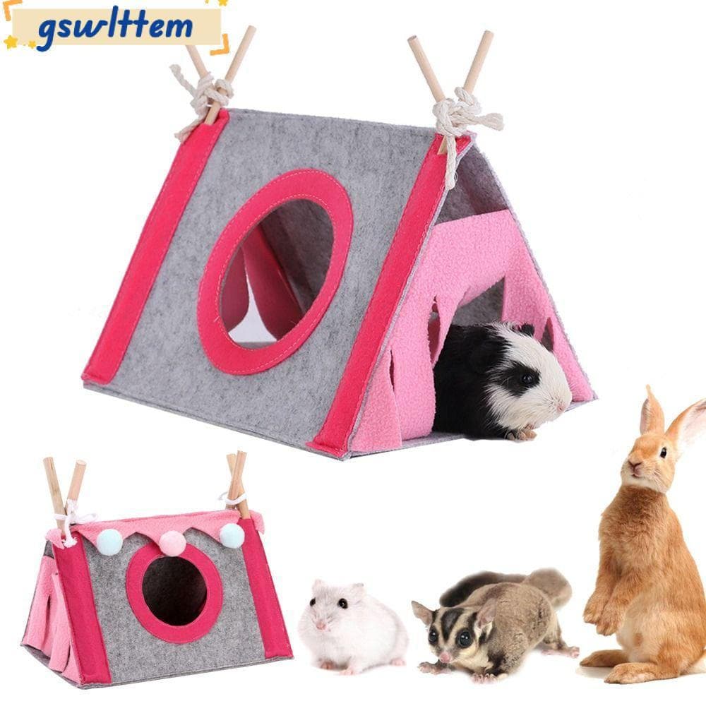 GSWLTTEM Ninho De Coelho Animal Túnel Casa Esconderijo Gaiola Cama Acessórios Hamster