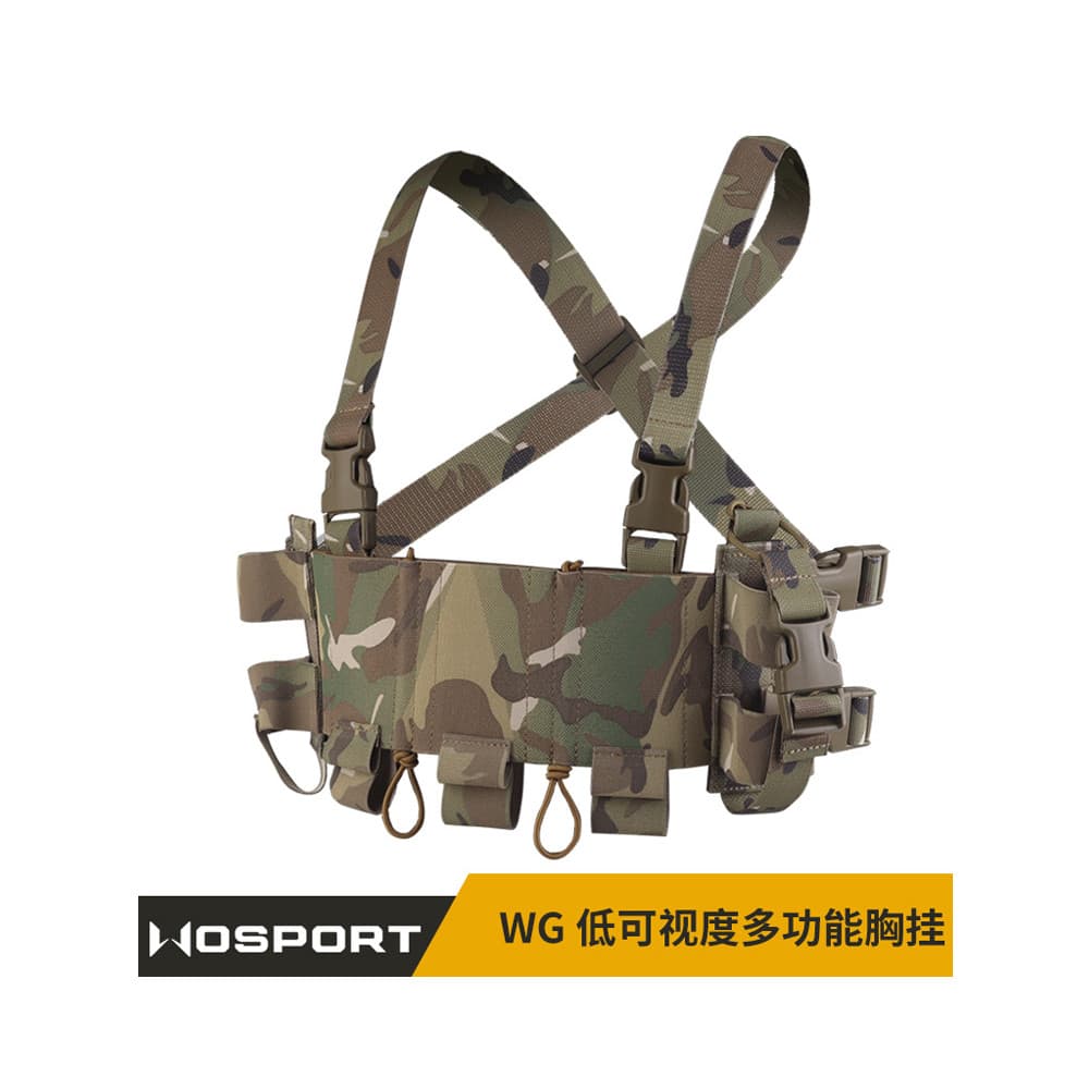 WOSPORT WG camuflagem multifuncional de baixa visibilidade, tática, portátil, pendurada no peito, campo inferior, leve,