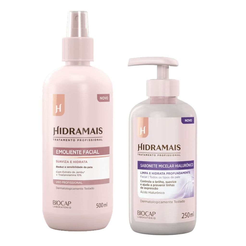 Kit Emoliente Facial 500ml + Sabonete Facial Micelar Hidramais 250ml