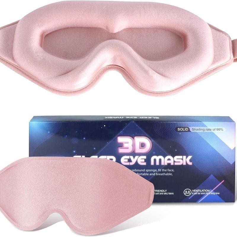 Conjunto de 3 máscaras para os olhos, cor sólida, máscara respirável com alças ajustáveis, máscara macia para dormir, un