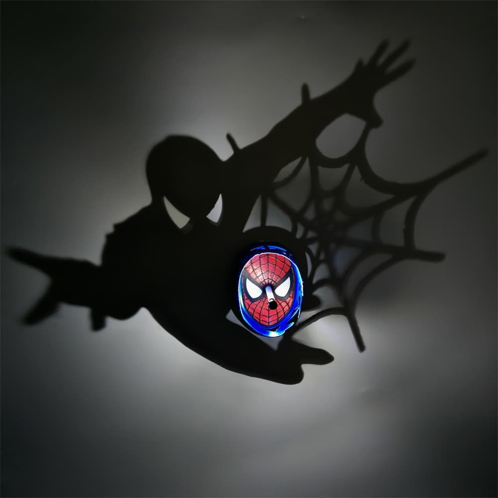 Marvel heróis luz sombra luz Spiderman luz da noite de projeção Anime atmosfera de parede de parede