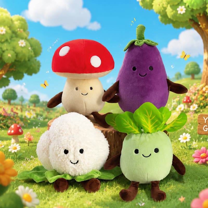 Jardim vegetal abóbora boneca legumes Blazer berinjela cogumelo boneca de pelúcia couve-flor diversão pequeno presente d