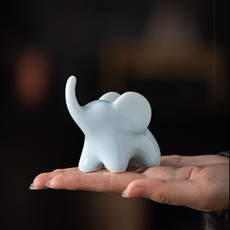 Bebê elefante ornamentos High-End sentimento sala de estar entrada jóias rack pequeno Animal Desktop decoração anel rack