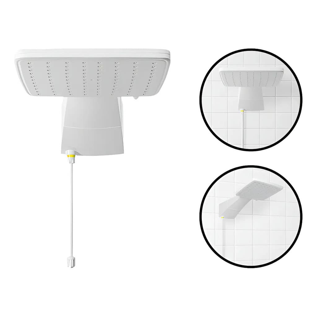 Chuveiro Eletrônico Hydra Quadratta 7.7kW Branco Fixo 220V