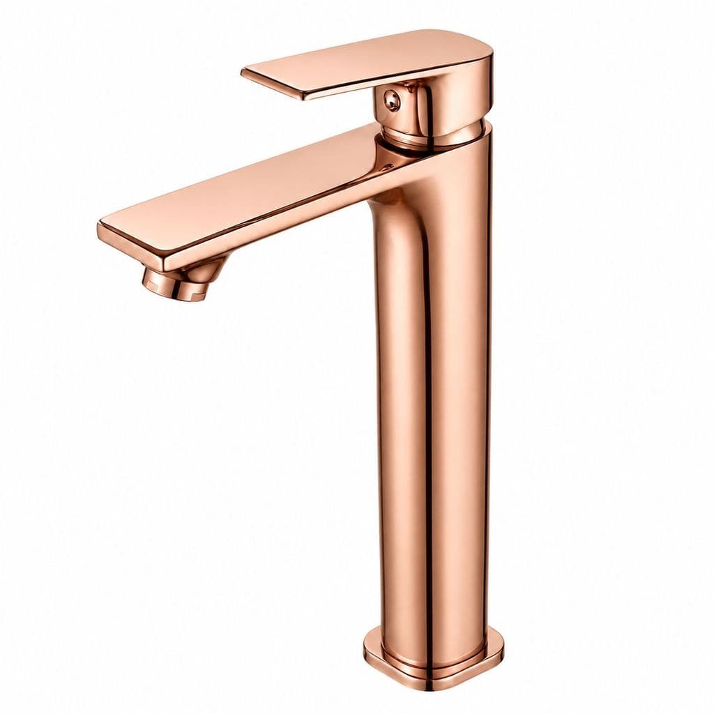 Torneira Monocomando Misturador Alta Chata para Banheiro ou Lavatório Rose Gold