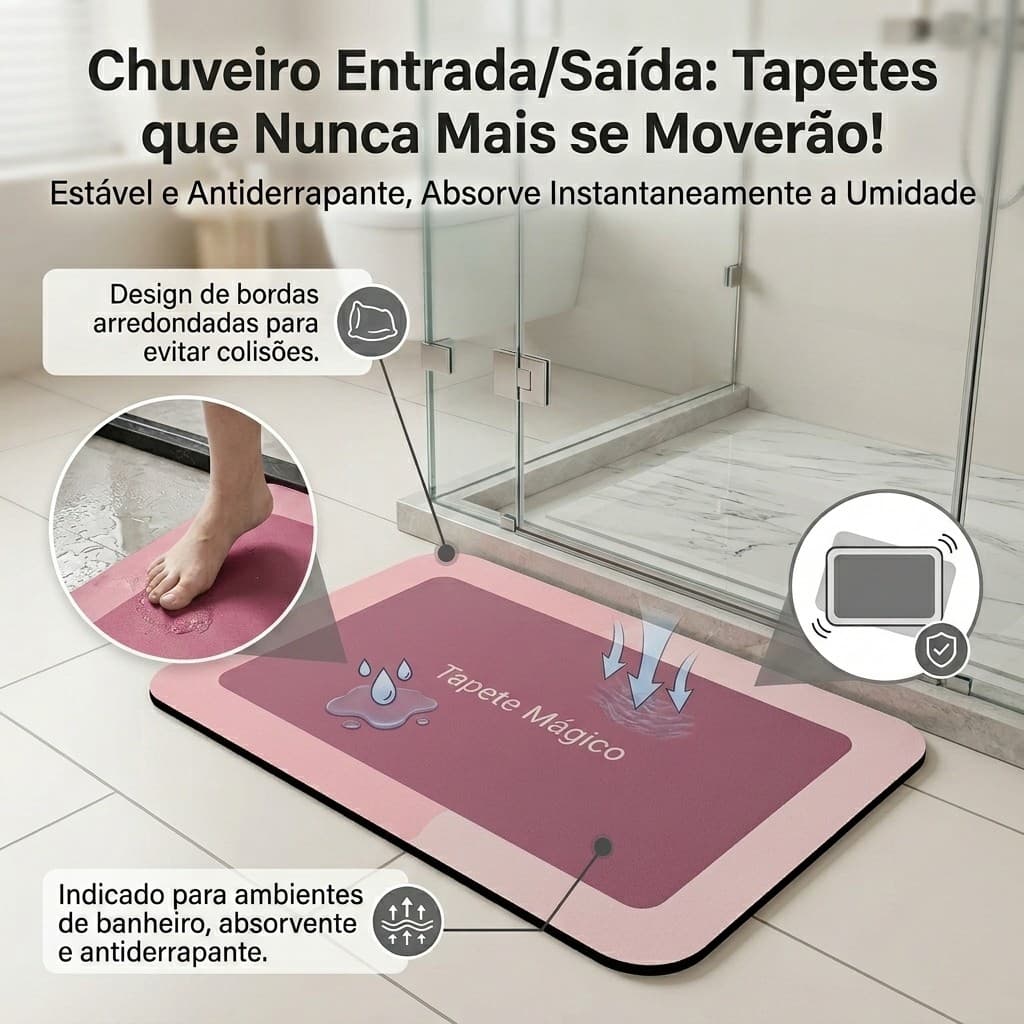 Tapete para banheiro antiderrapante Secagem Rápida Macio Durável Secagem Rápida Chão De Banheiro Cozinha