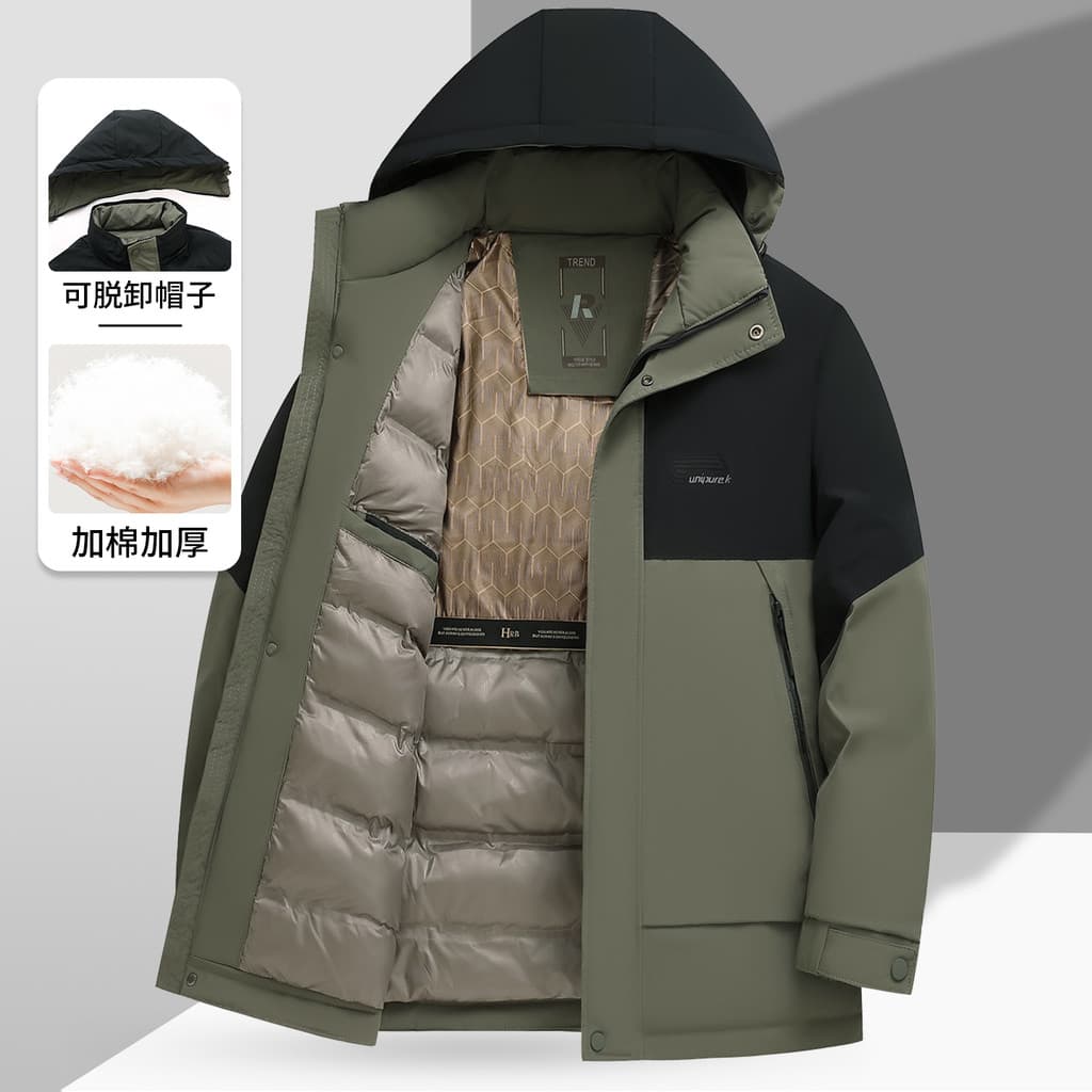 Jaqueta acolchoada de algodão para idosos de meia-idade masculina jaqueta espessada outono inverno algodão de meia-idade