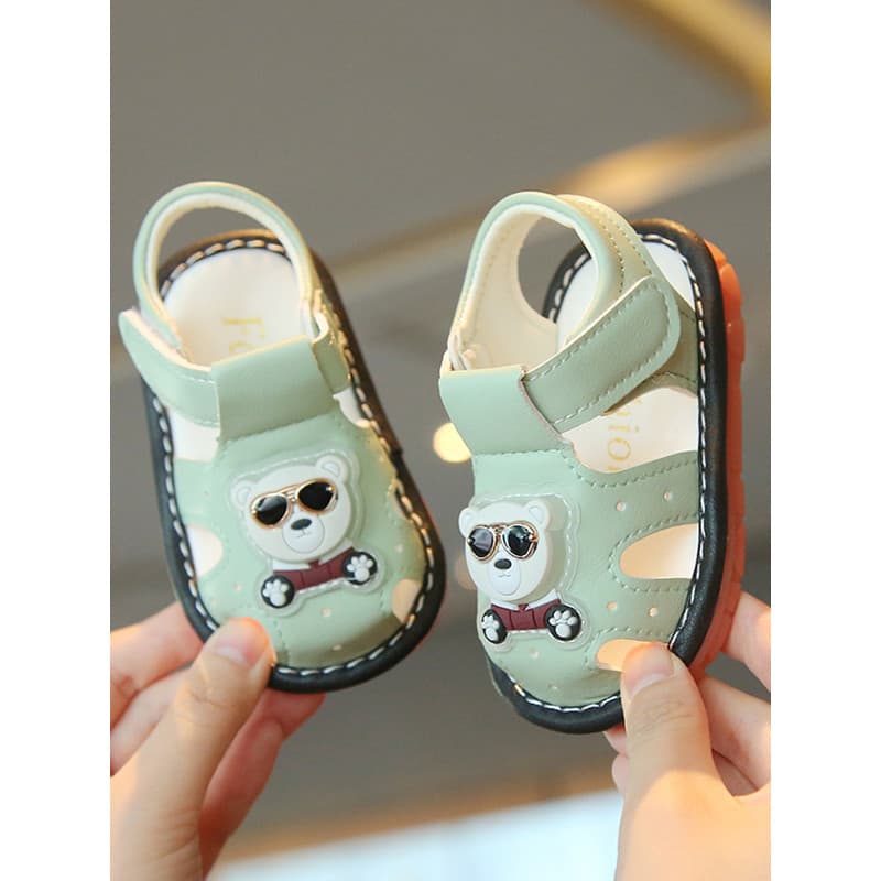 Sandálias de bebê de sola macia antiderrapante infantil bebê menino verão sapatos de criança desenho animado Velcro cham