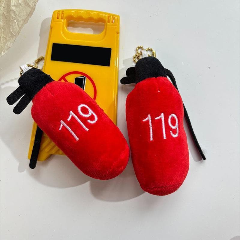 Decorador Criativo Extintor De Incêndio Brinquedo De Pelúcia Chaveiro Dos Desenhos Animados Macio Boneca Pingente Carro