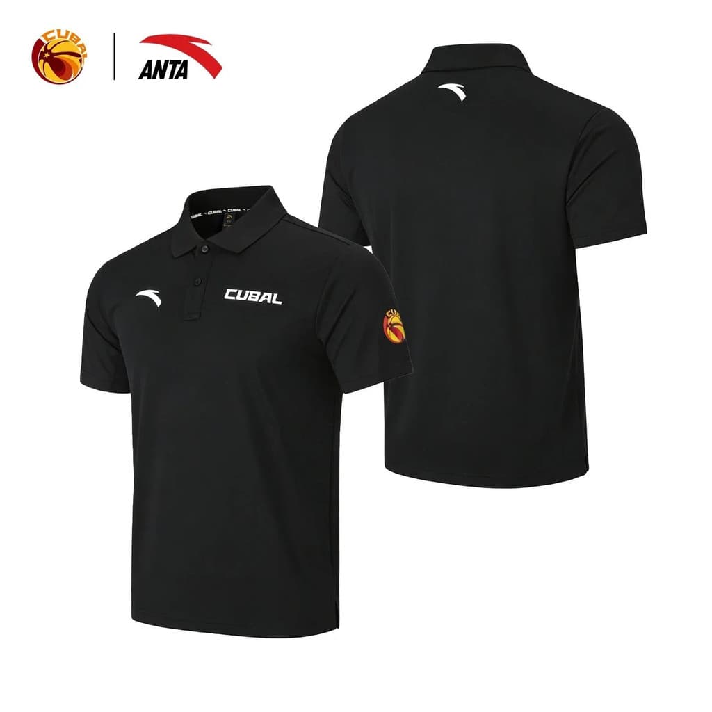 Anta Patrocínio Manga Curta 2026 Estudante Universitário Liga de Basquete Camisa polo Manga Curta Lapela Esportes Manga