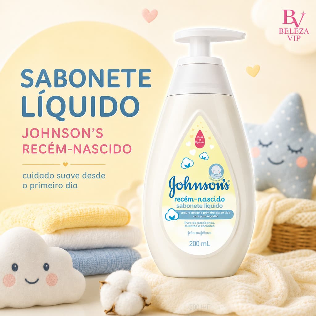 Sabonete Líquido Recém-Nascido Puro AlgodãoJohnson’s Baby  200ml