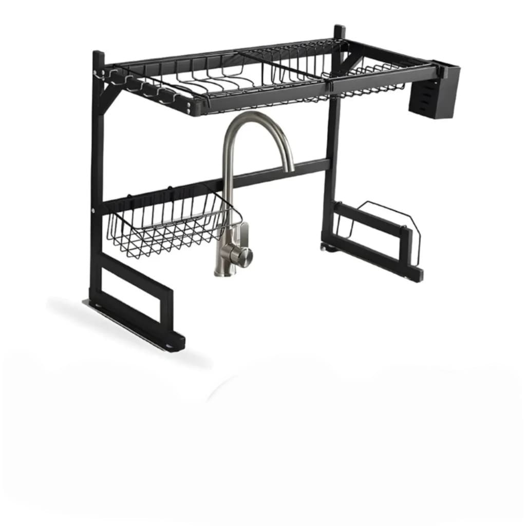 Escorredor de Louça Inox 65cm para Pia 9 Peças Organizador de Cozinha com VentosasESCORREDOR DE LOUÇA INOX 65CM PARA PIA