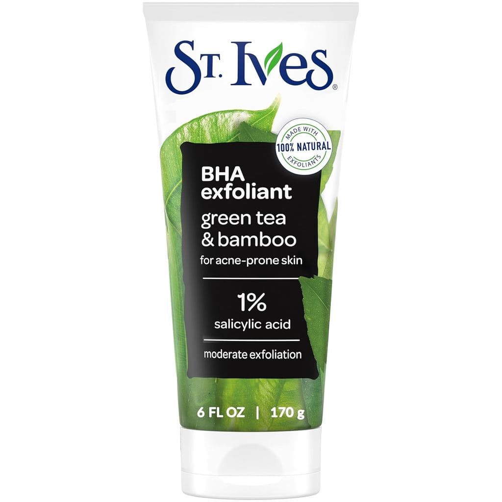Esfoliante Facial St. Ives para Remoção de Cravos, Limpa Cravos e Desobstrui os Poros, Chá Verde e Bambu, Esfoliante Fac