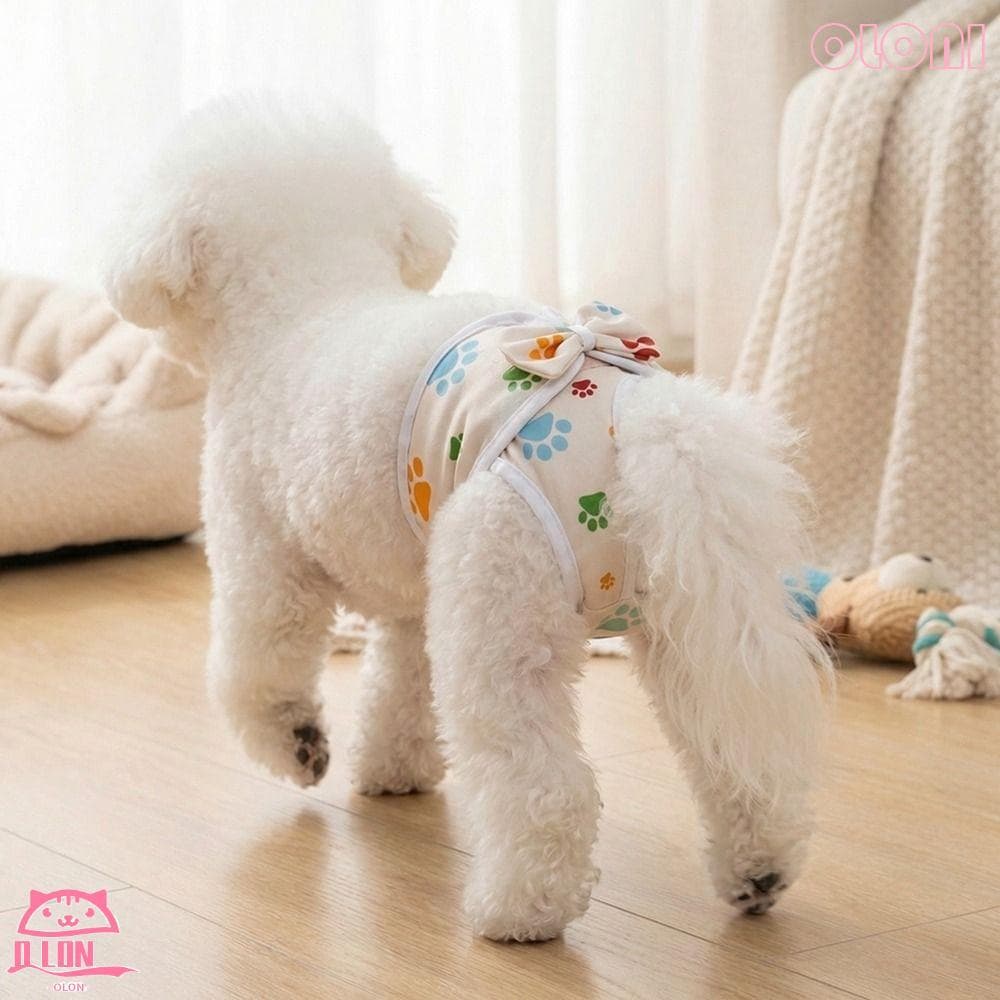 Calcinha Sanitária Para Cães BOLONIMY , Fralda Ajustável Com Padrão De Cachorro , Calças Menstruais Laváveis